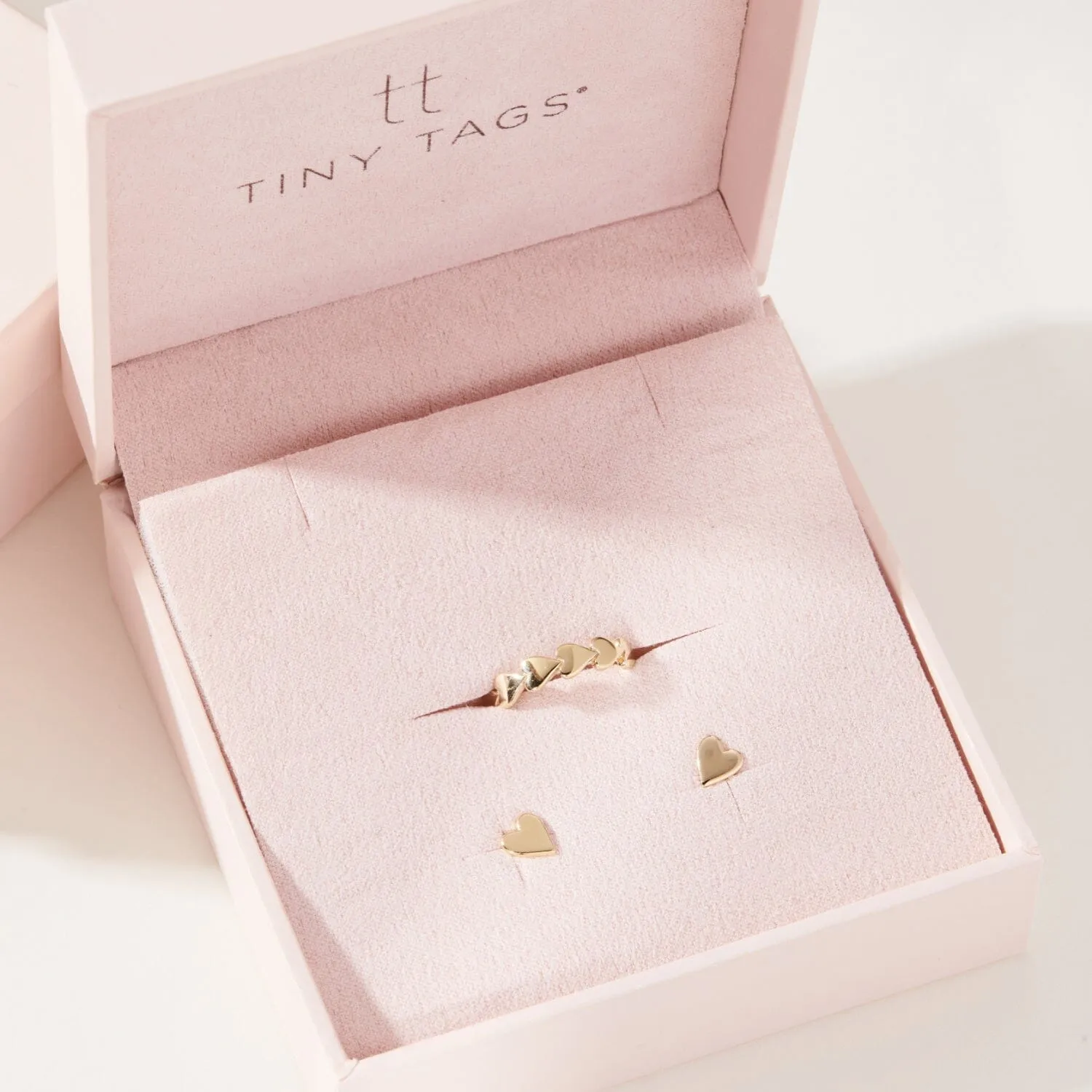 Heart Ring + Heart Earrings Set sold by Tiny Tags