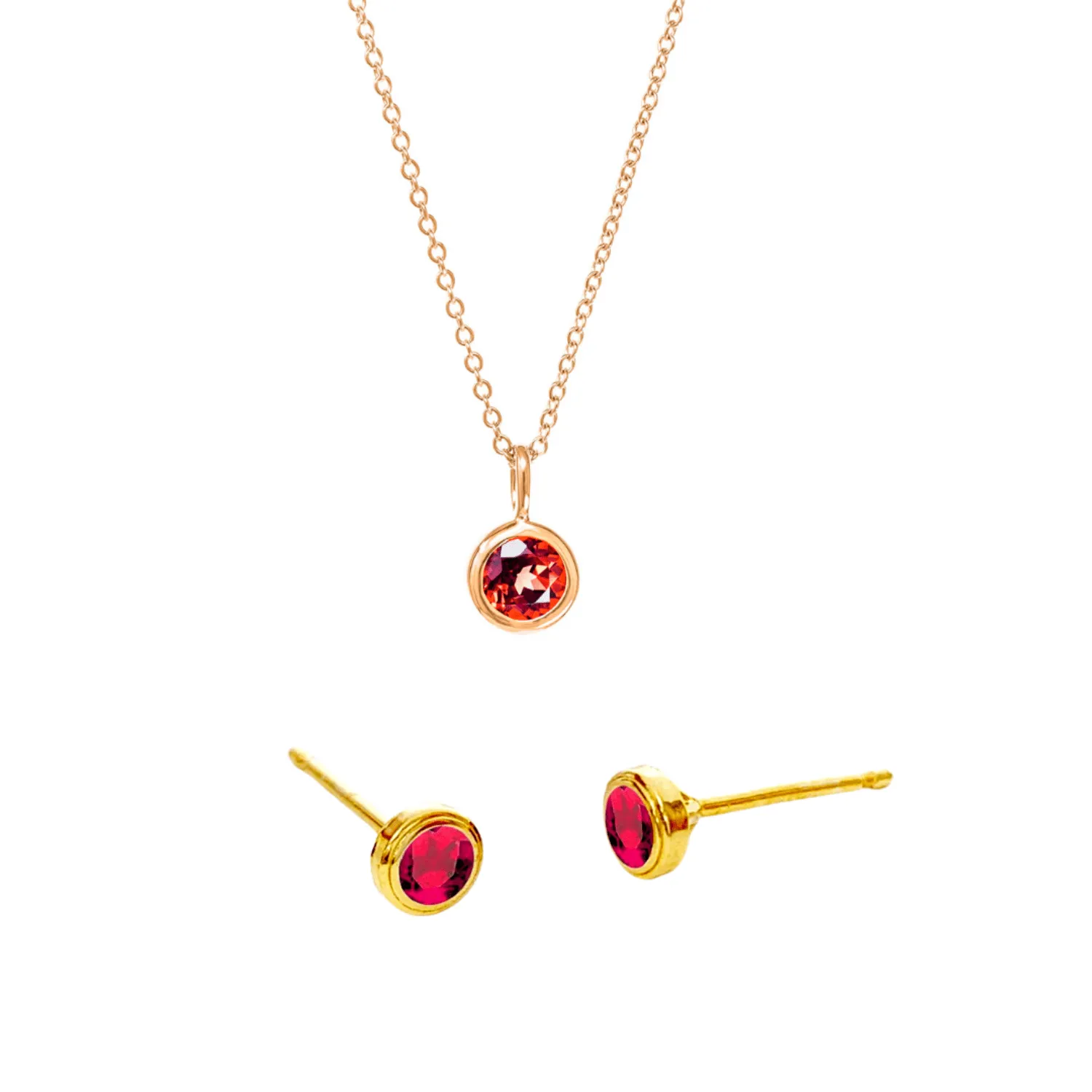 14k Yellow Gold Birthstone Necklace and Earring Set sold by Tiny Tags product image thumbnail 5