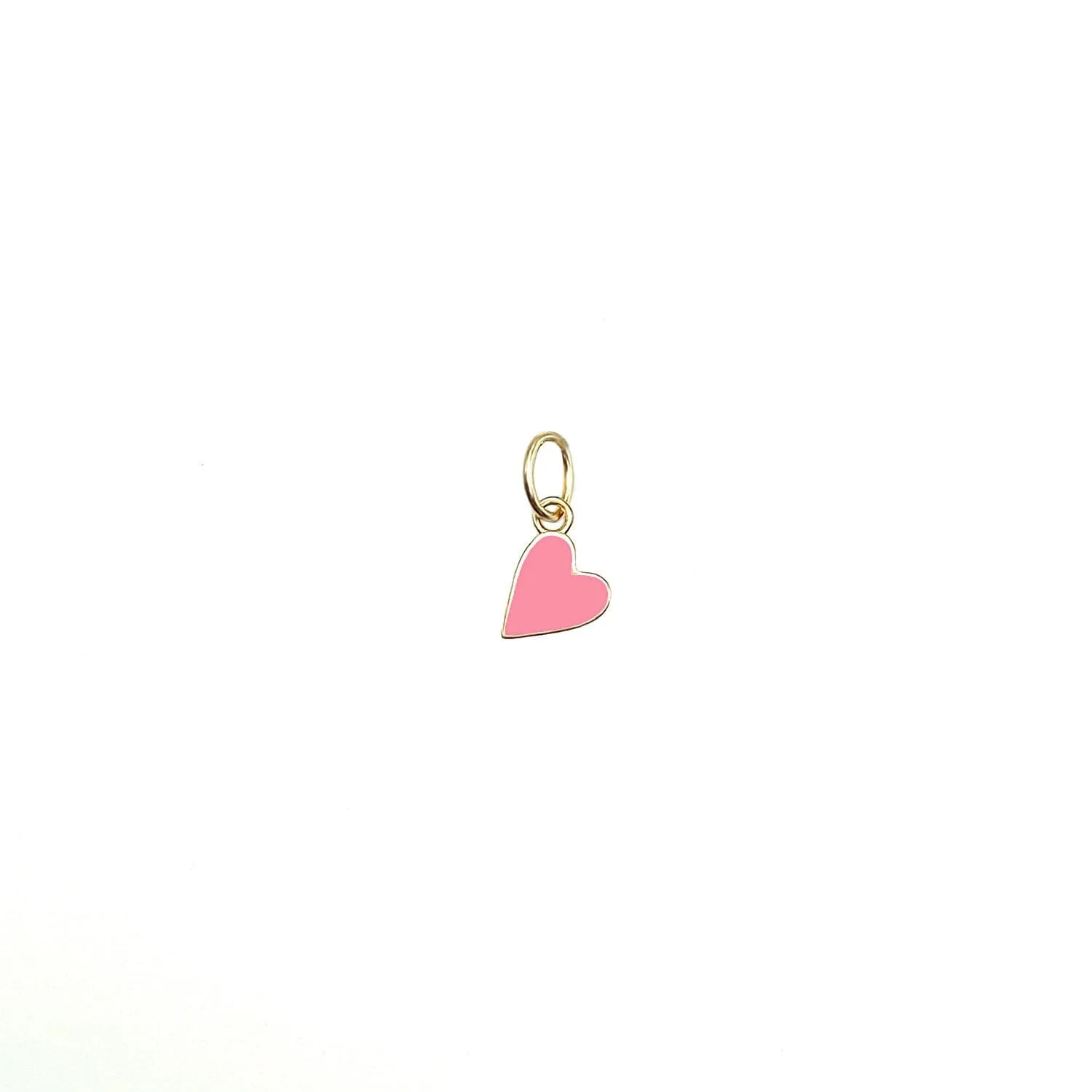 Flamingo Pink Enamel Heart Charm by Lindsey Gurk sold by Tiny Tags