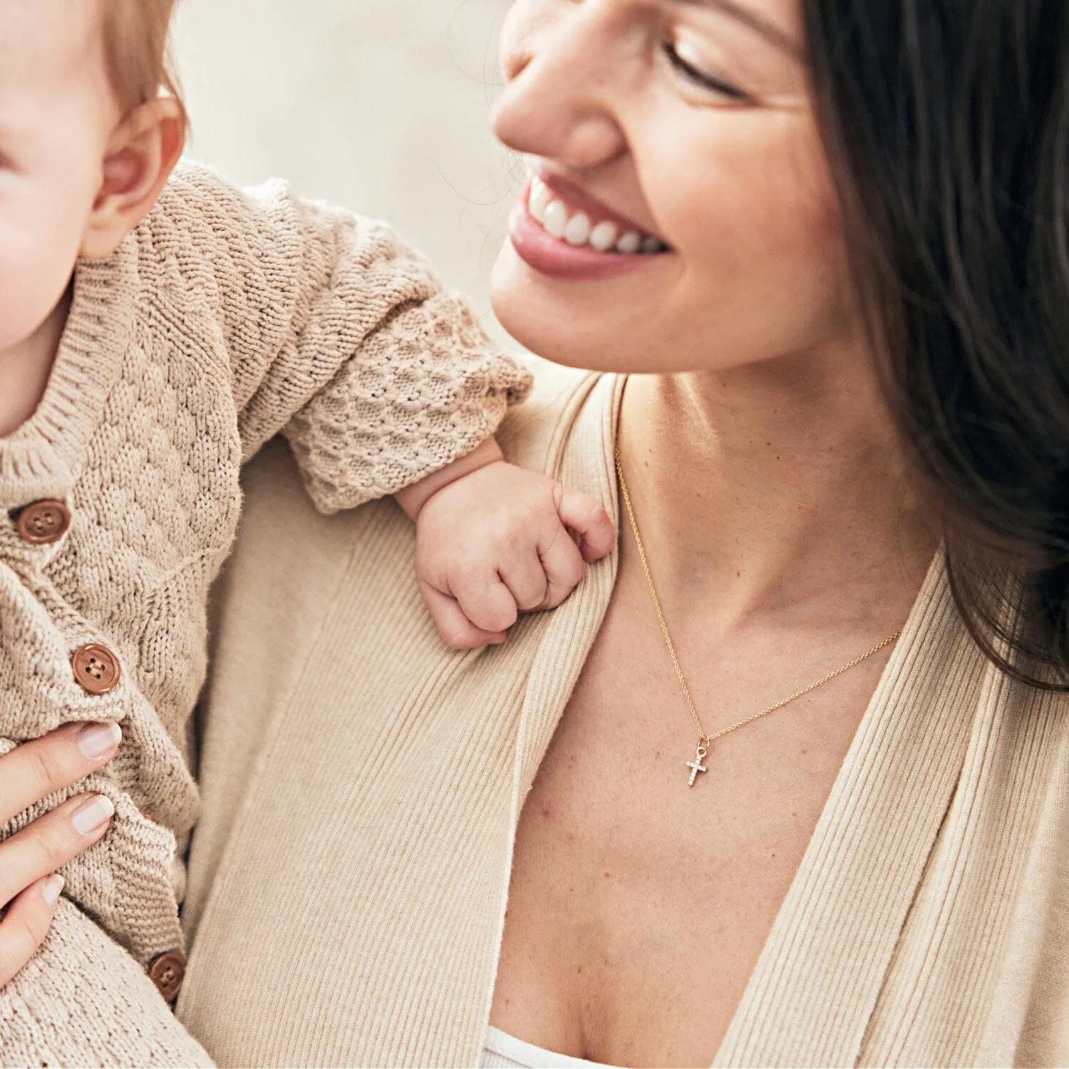 Gold Pavé Cross Necklace sold by Tiny Tags product image thumbnail 3