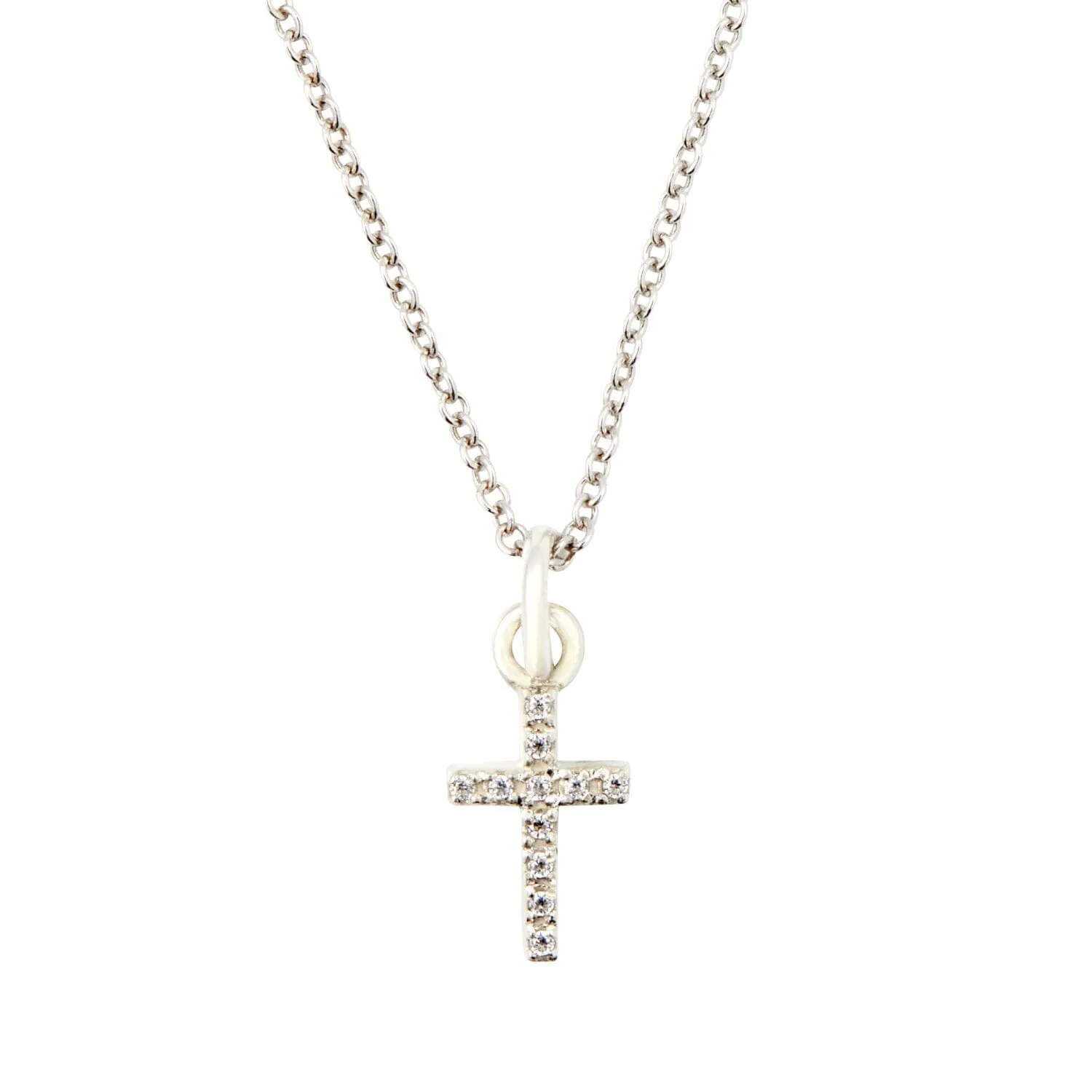 14k Gold Pavé Diamond Cross Necklace sold by Tiny Tags product image thumbnail 4