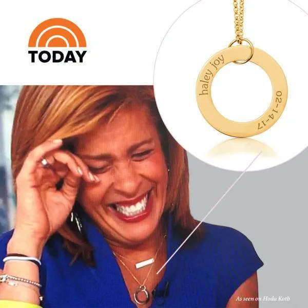 NEW_14k Gold Circle Pendant Necklace - Name & Birthday sold by Tiny Tags product image thumbnail 4