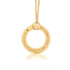 14k Gold Circle Pendant Necklace - Custom Phrase or Quote sold by Tiny Tags