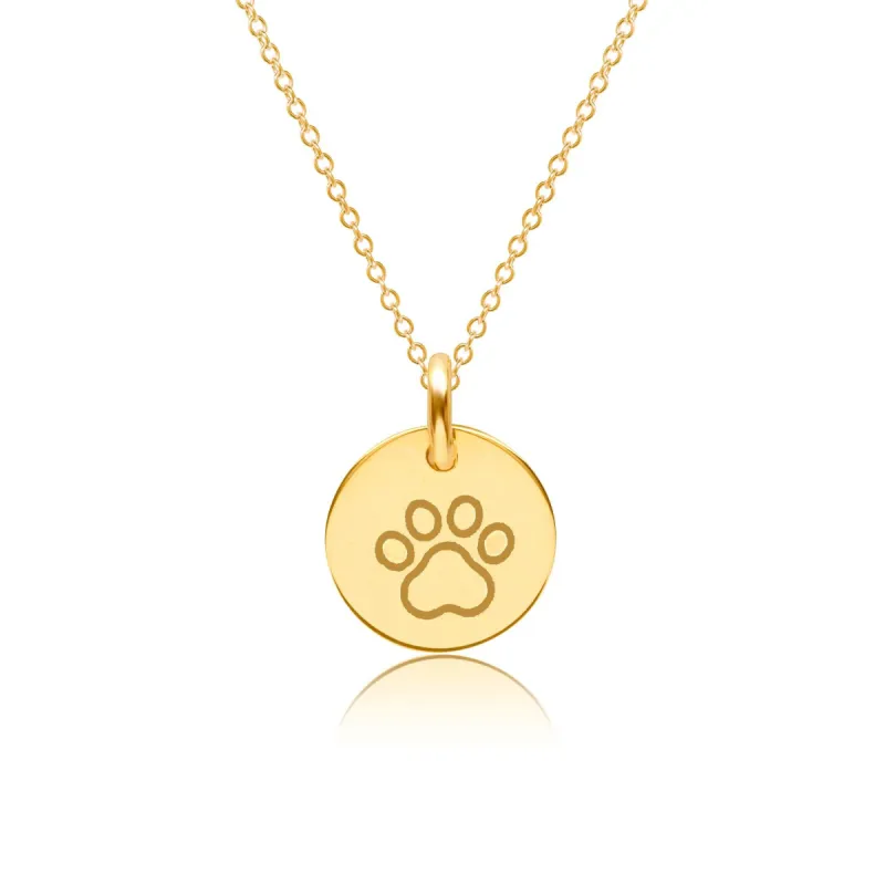 Engravable Paw Print Necklace sold by Tiny Tags
