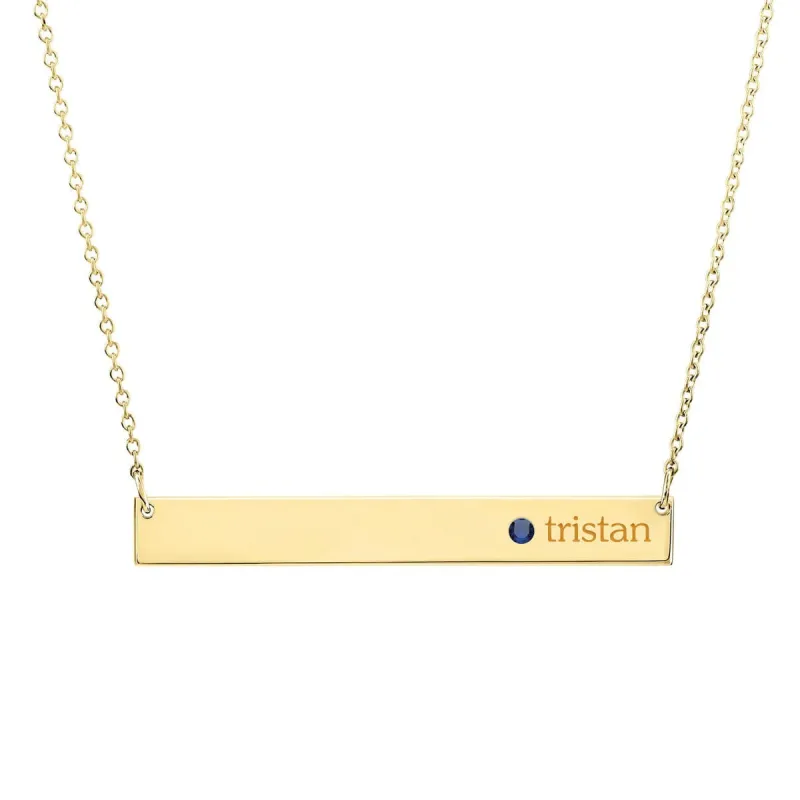 Personalized Skinny Bar Birthstone Necklace (1-3 Stones) sold by Tiny Tags