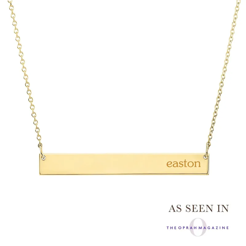 Personalized Skinny Bar Necklace sold by Tiny Tags