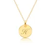 14k Gold Script Initial Circle Necklace (1-2 Circles) sold by Tiny Tags