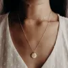 14k Gold Script Initial Circle Necklace (1-2 Circles) sold by Tiny Tags
