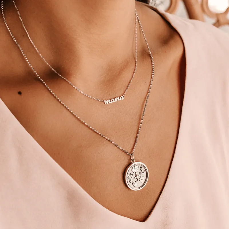 Sterling Silver Reflection Coin Pendant Necklace sold by Tiny Tags