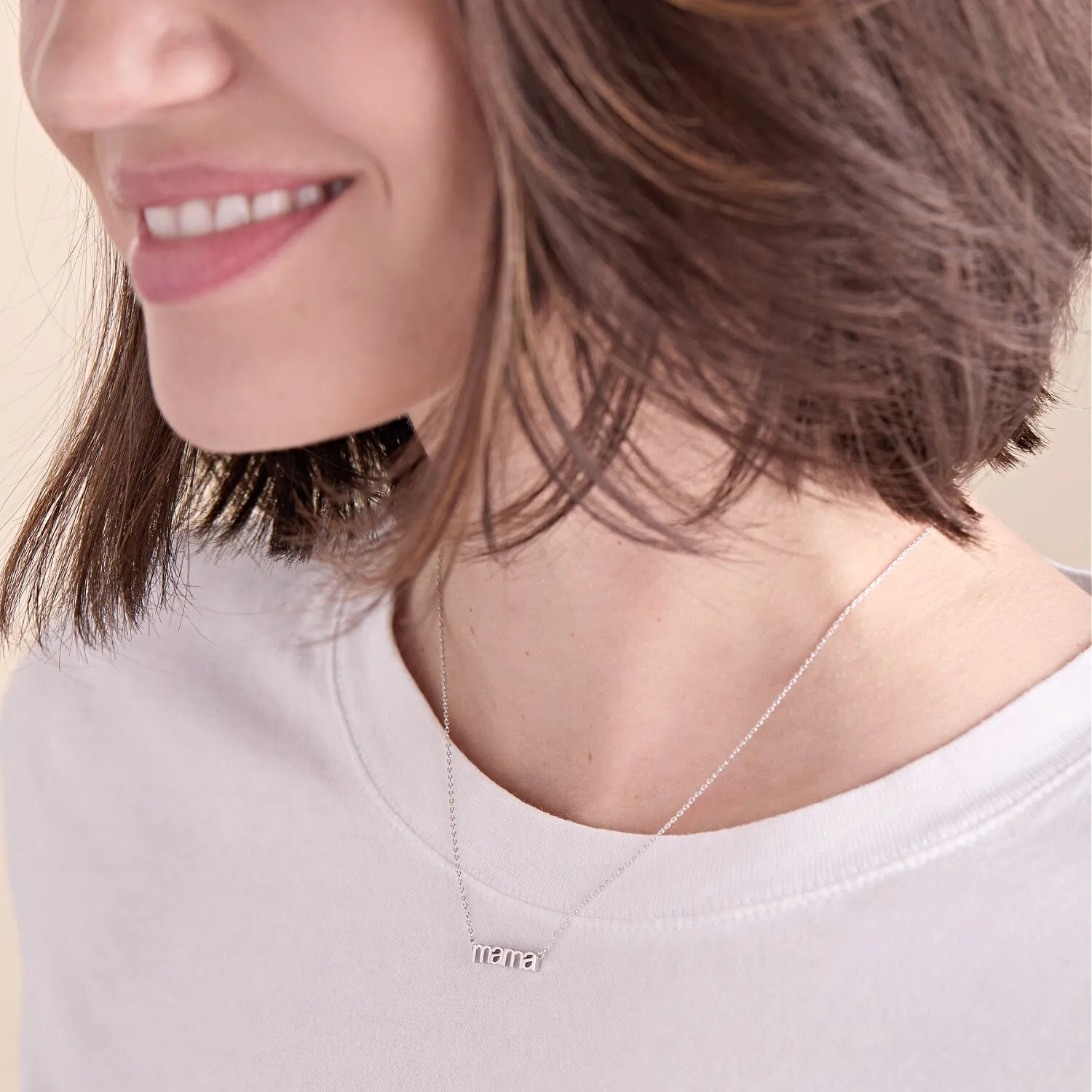 Sterling Silver Modern Mama Nameplate - Petite Plume Collab sold by Tiny Tags product image thumbnail 2