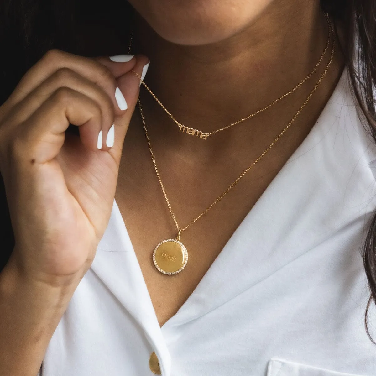 Gold Modern Mama Nameplate - Petite Plume Collab sold by Tiny Tags product image thumbnail 2