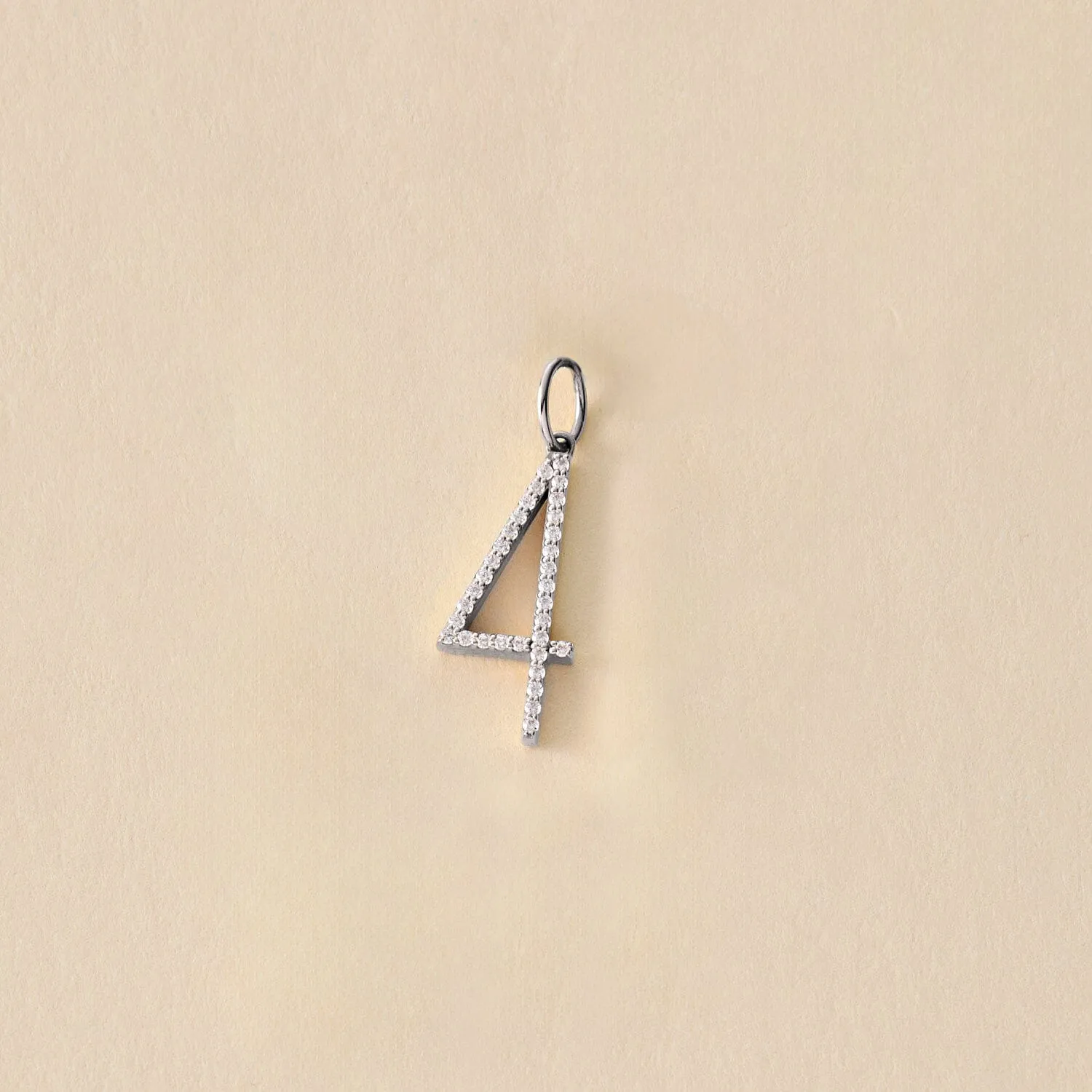 Pavé Elongated Number Charm sold by Tiny Tags