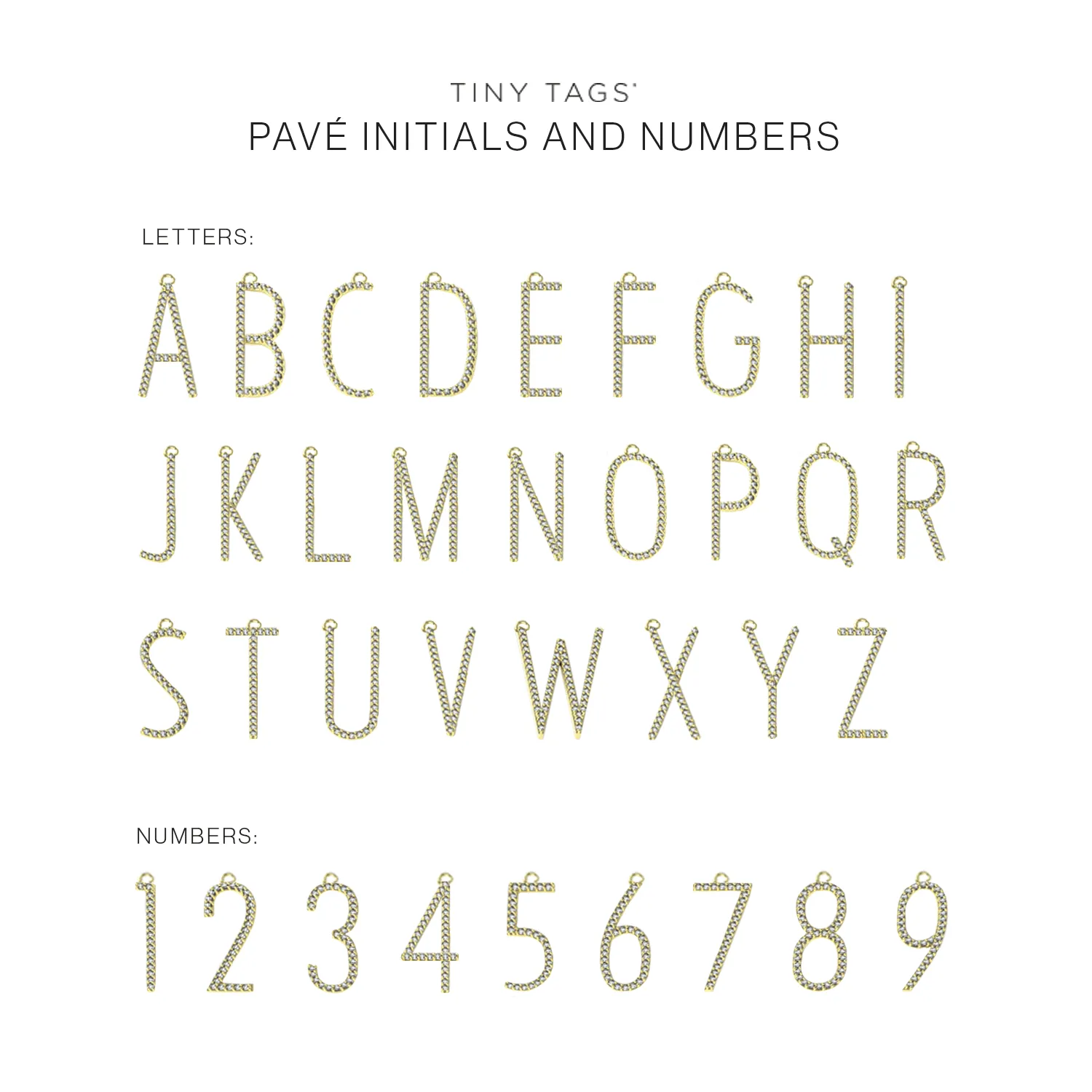 14k Gold Pavé Initial Charm sold by Tiny Tags product image thumbnail 5