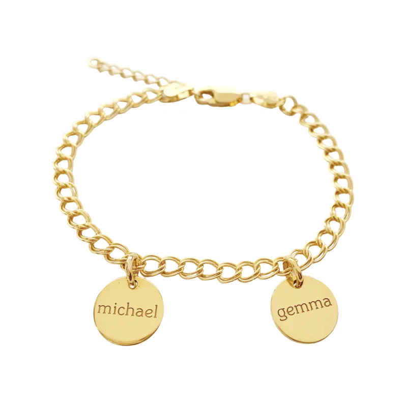 Gold Family Bracelet - 1 to 10 Tags sold by Tiny Tags