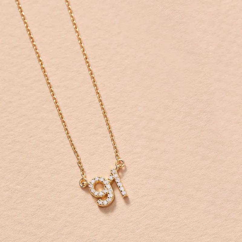 Pavé Number Necklace sold by Tiny Tags