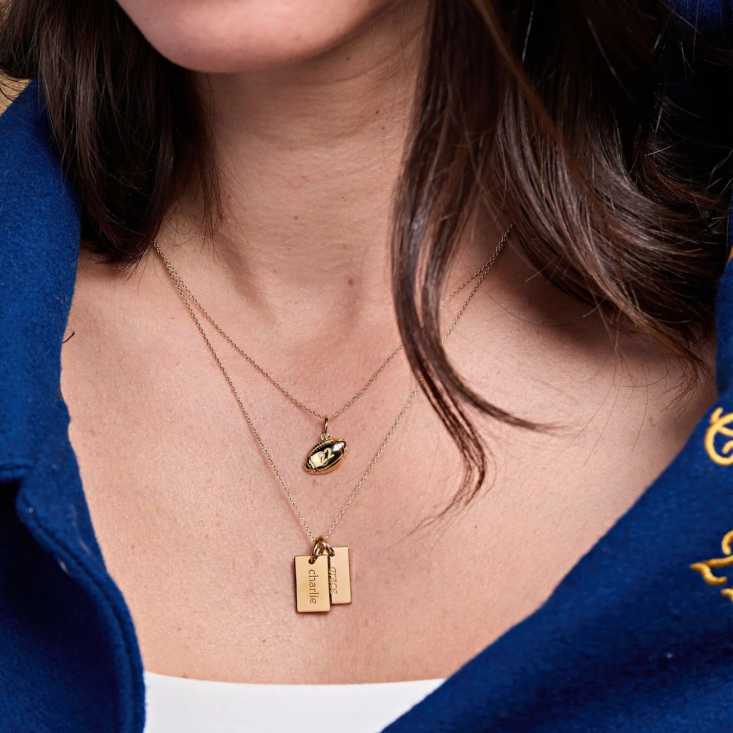 Football Charm Necklace sold by Tiny Tags product image thumbnail 2