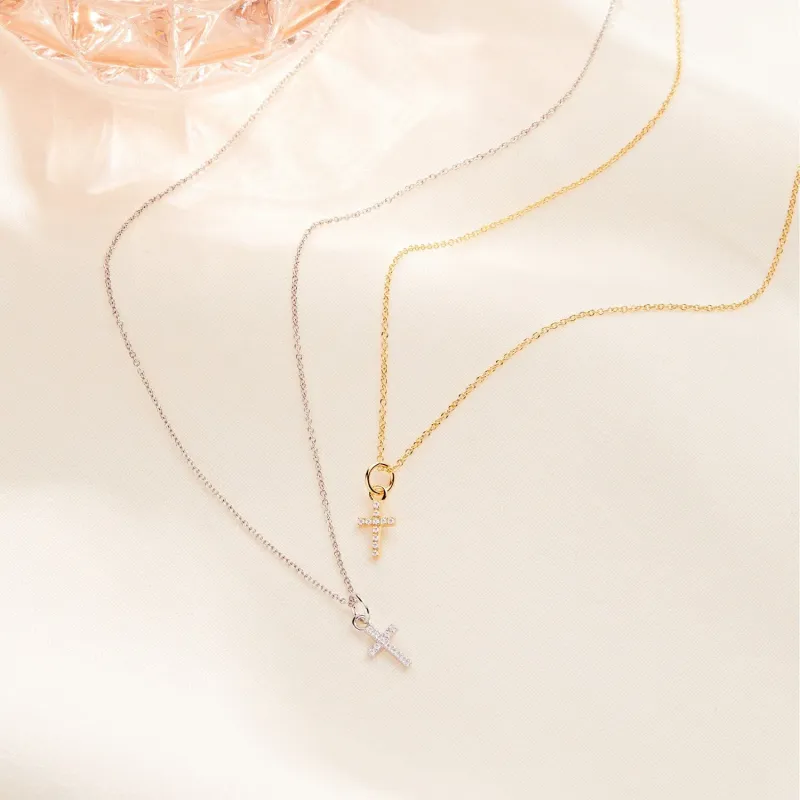 Pavé Cross Necklace sold by Tiny Tags