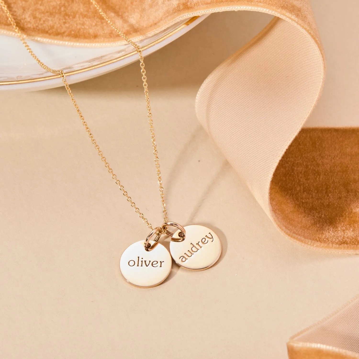 Circle Tag Necklace - 2 Tags sold by Tiny Tags product image thumbnail 2