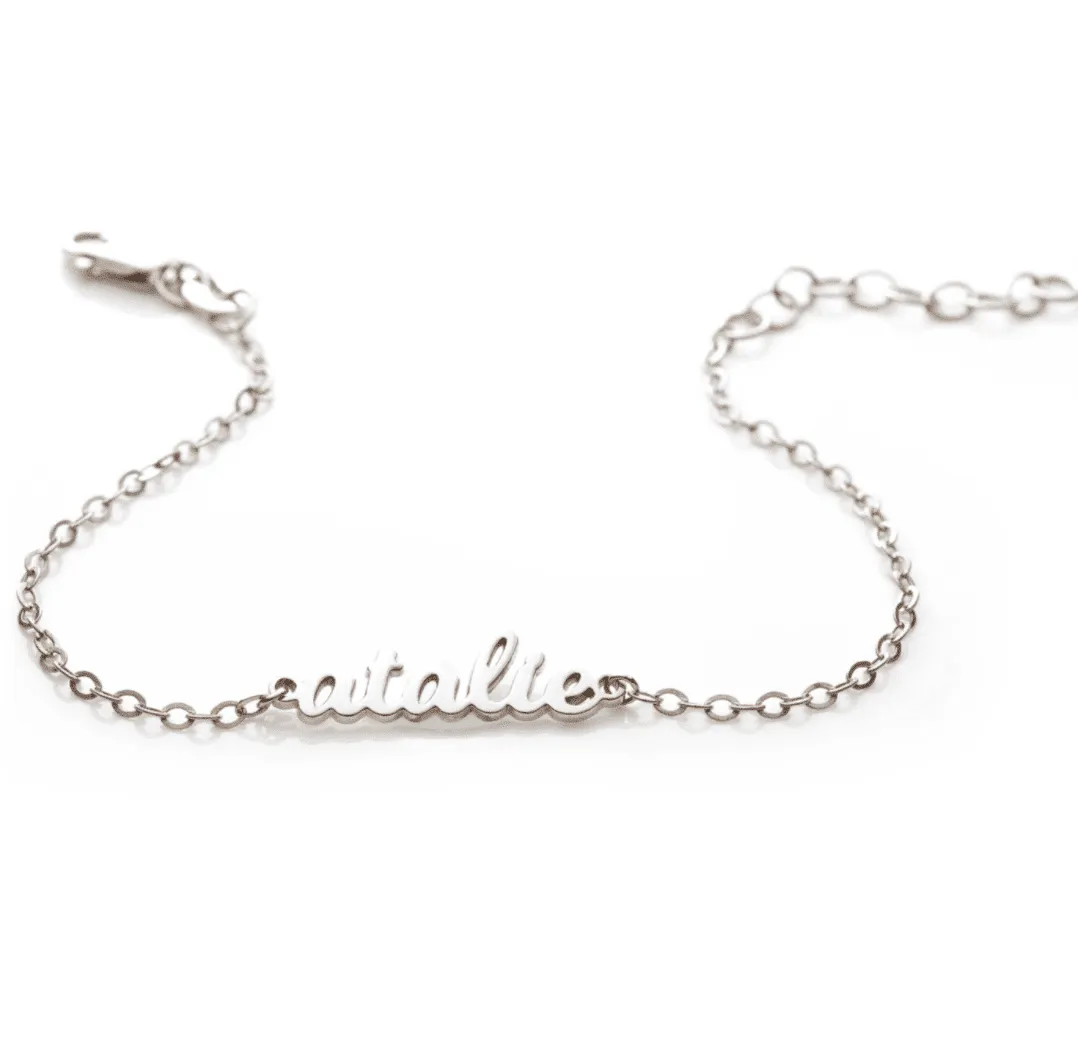Script Nameplate Chain Bracelet sold by Tiny Tags product image thumbnail 2