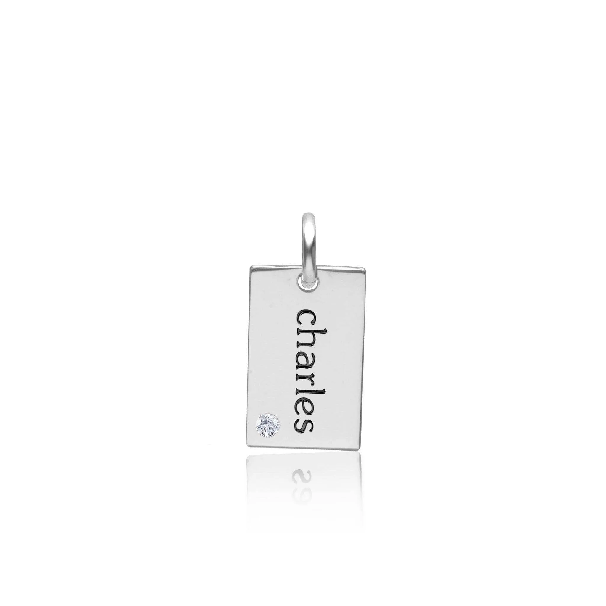 Mini Dog Tag with Birthstone sold by Tiny Tags product image thumbnail 2
