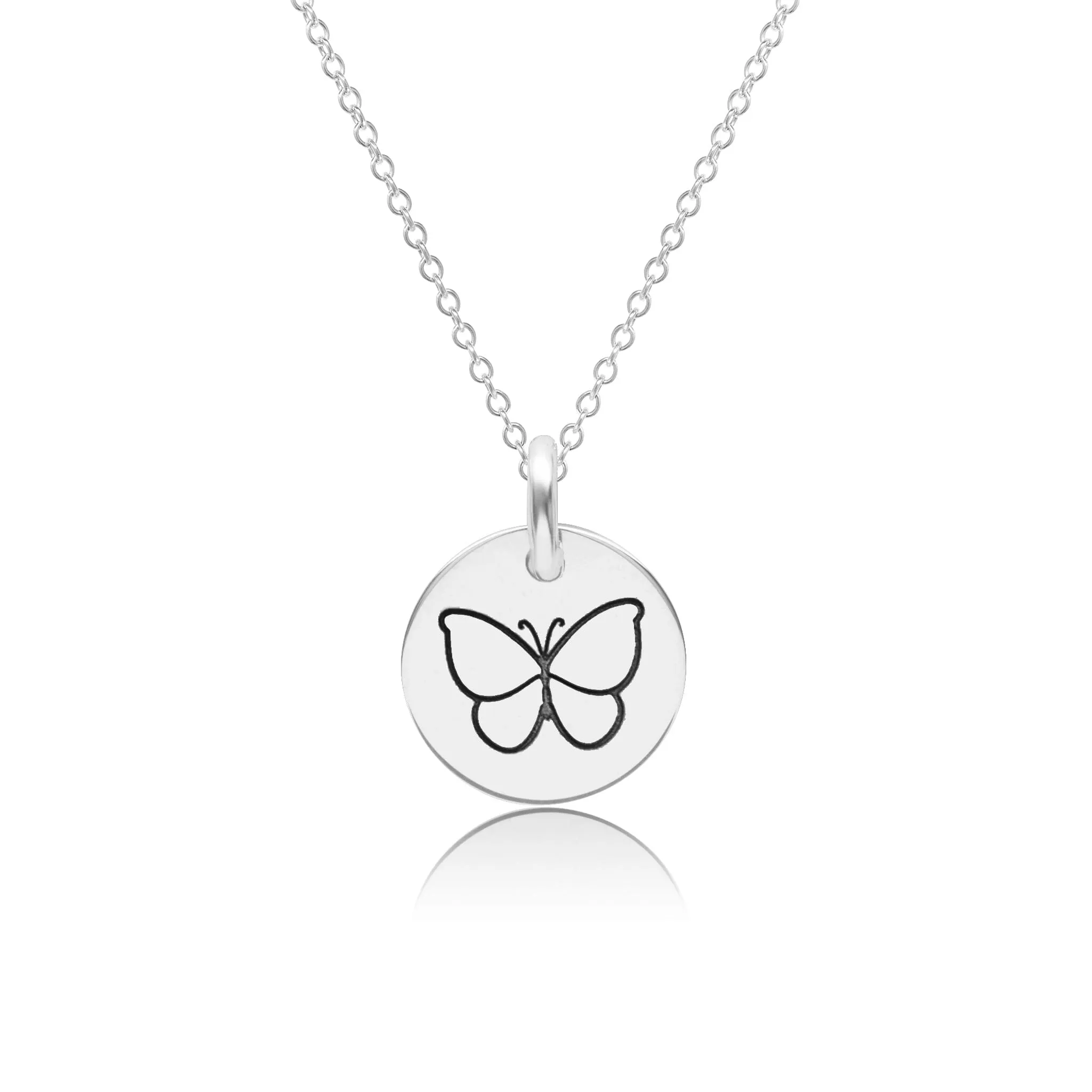 Engravable Butterfly Necklace sold by Tiny Tags product image thumbnail 3