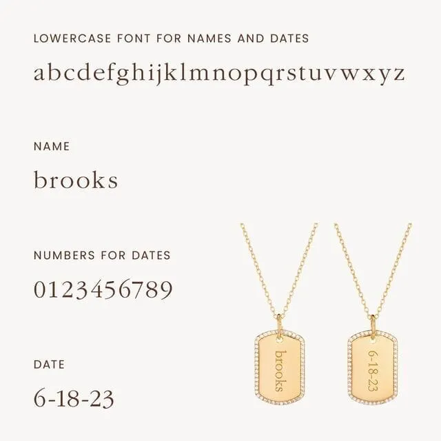 Pavé Large Dog Tag Necklace sold by Tiny Tags product image thumbnail 5