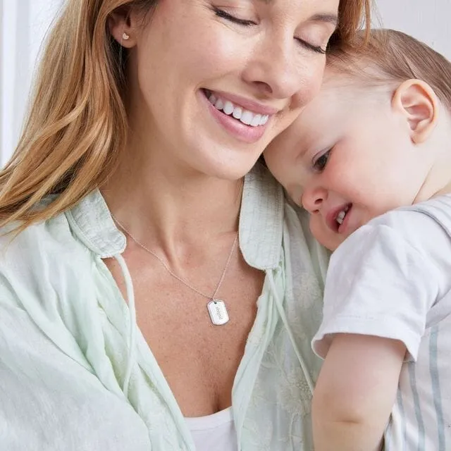 Pavé Large Dog Tag Necklace sold by Tiny Tags product image thumbnail 2