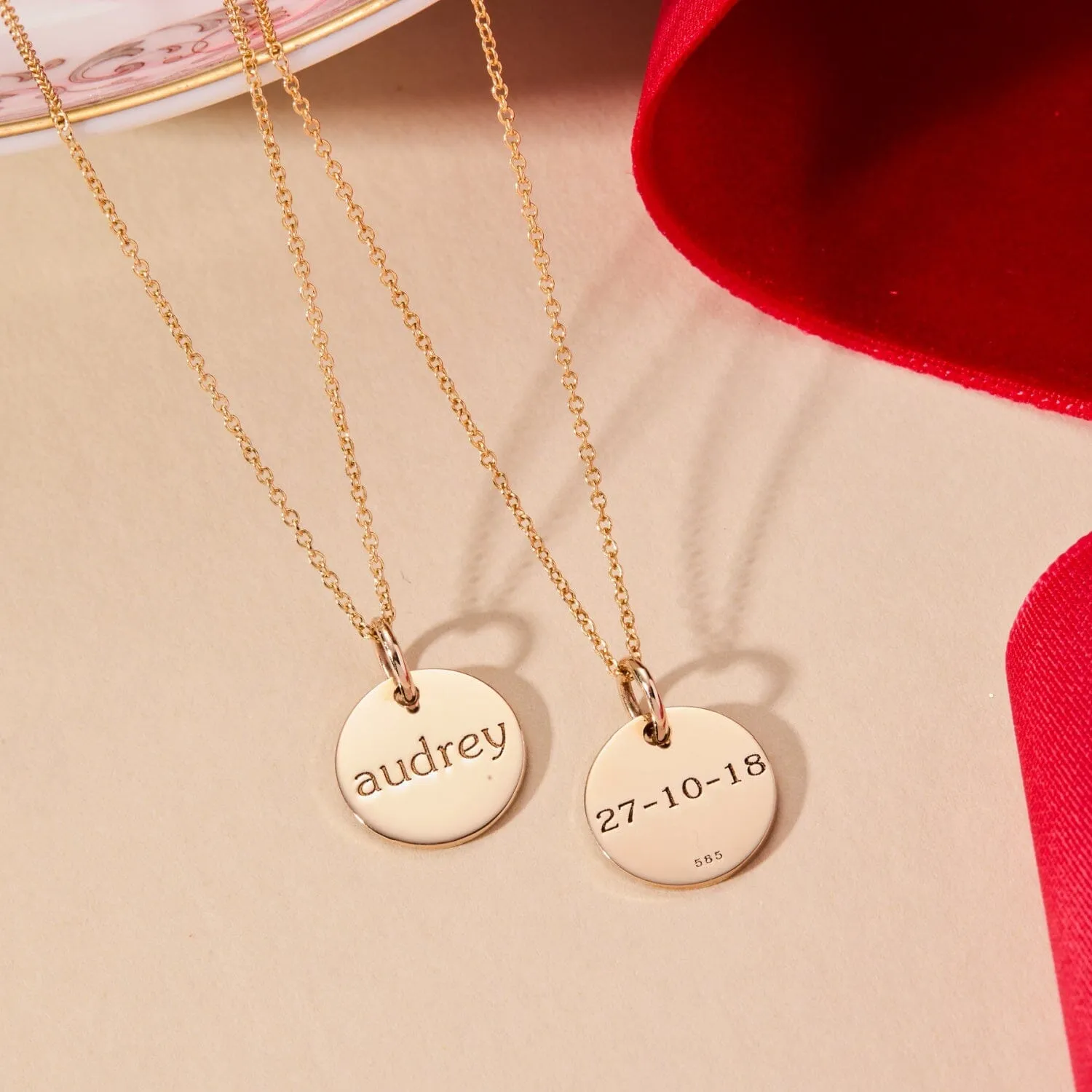 Circle Tag Necklace sold by Tiny Tags product image thumbnail 2