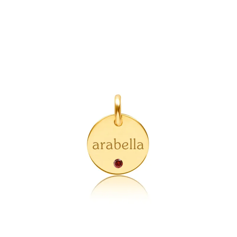 Circle Tag with Birthstone sold by Tiny Tags