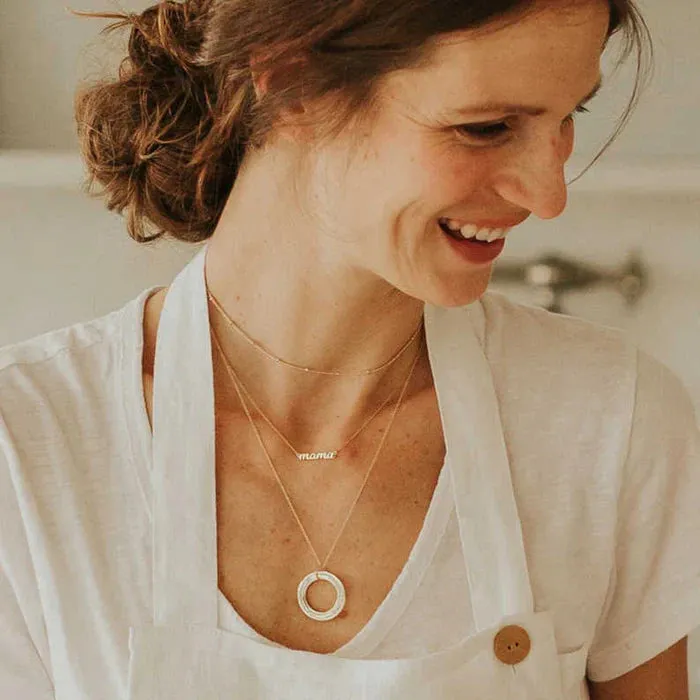 Circle Pendant Necklace with Birthstones sold by Tiny Tags product image thumbnail 5