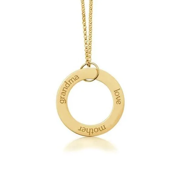 Circle Pendant Necklace - Grandma, Mother, Love sold by Tiny Tags
