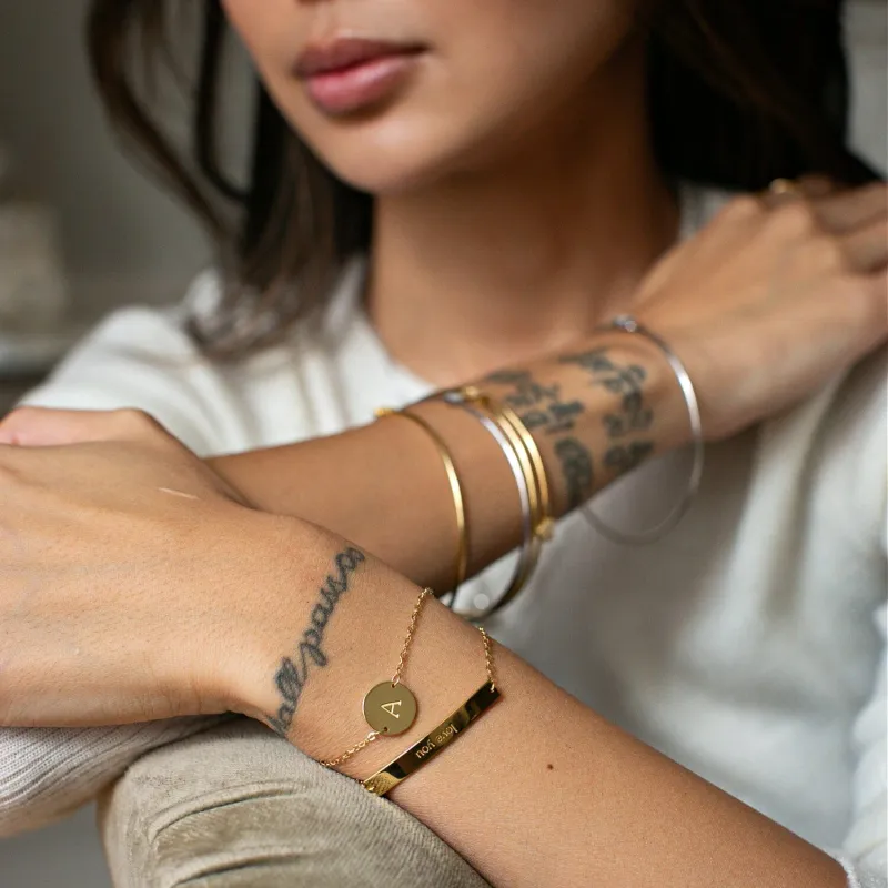 Mini Initial Chain Bracelet sold by Tiny Tags