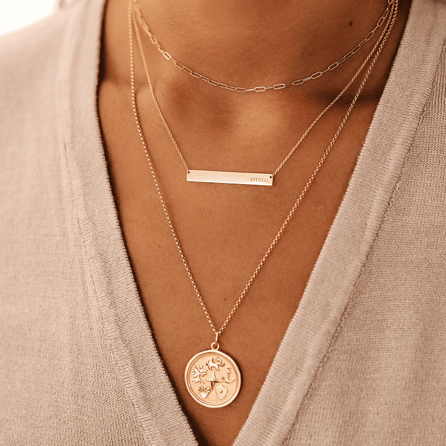 Reflection Coin Pendant Necklace sold by Tiny Tags product image thumbnail 4