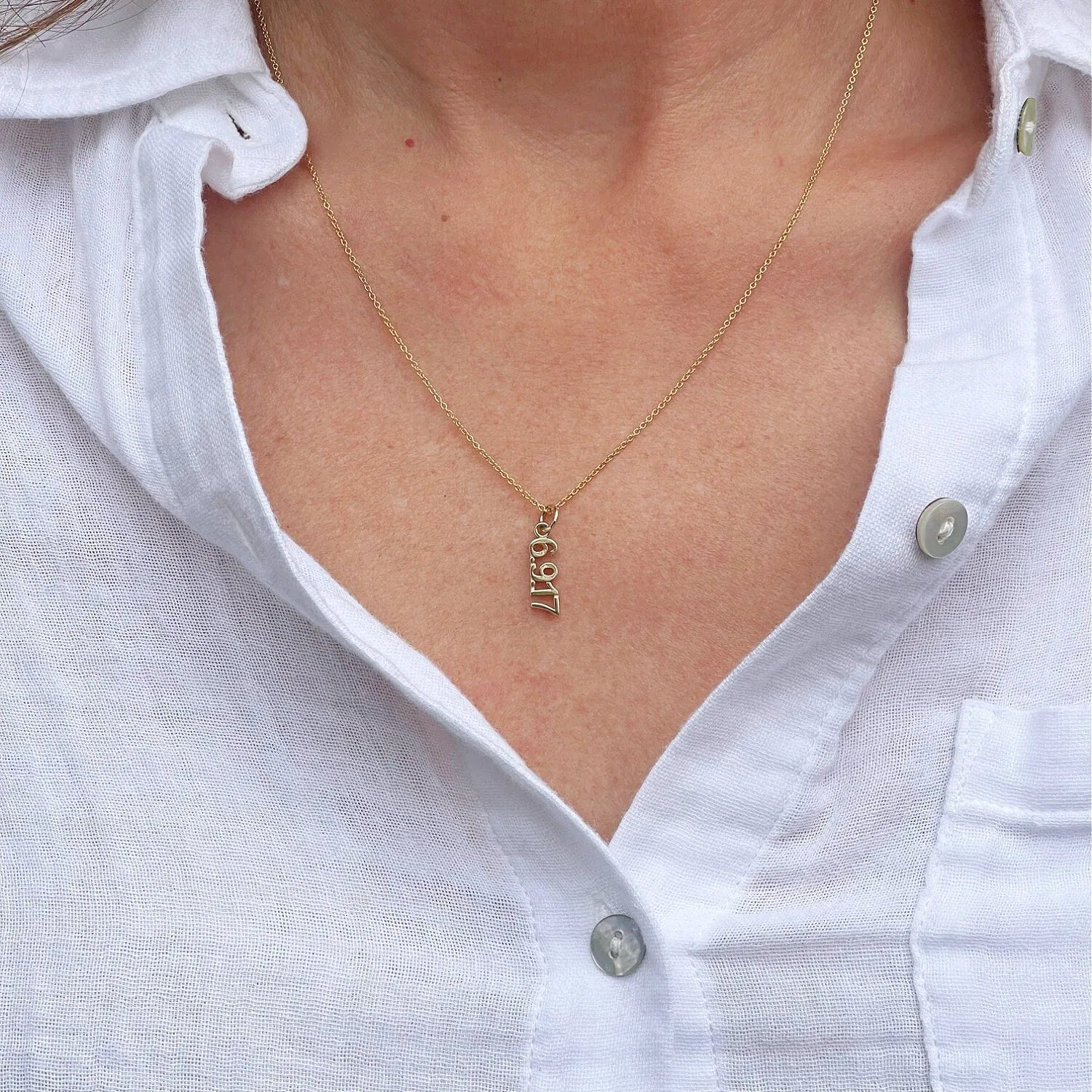 Vertical Date Necklace sold by Tiny Tags product image thumbnail 2