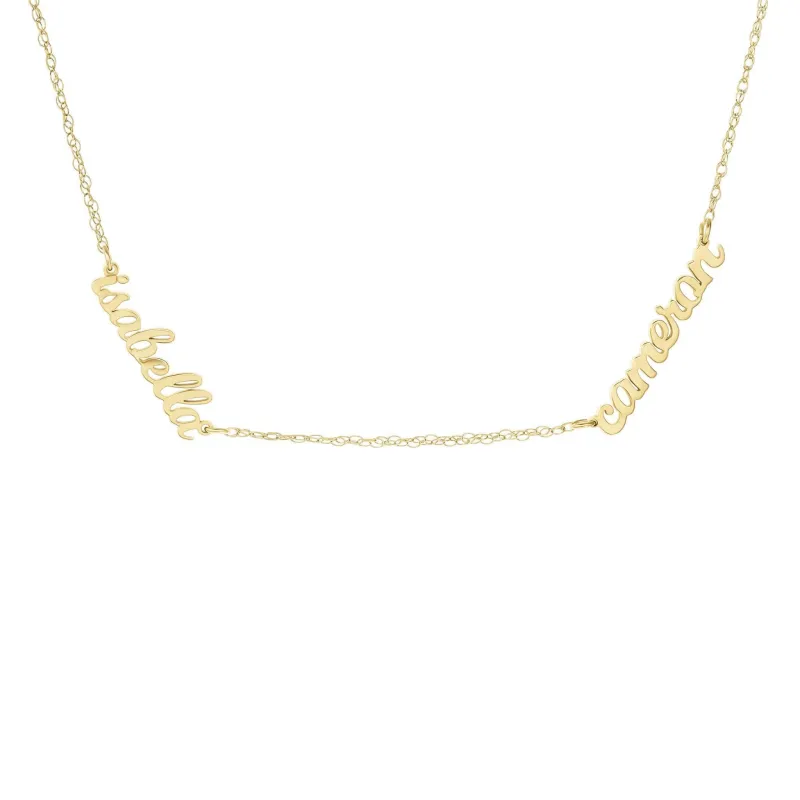 Script Nameplate Necklace - 2 Names sold by Tiny Tags