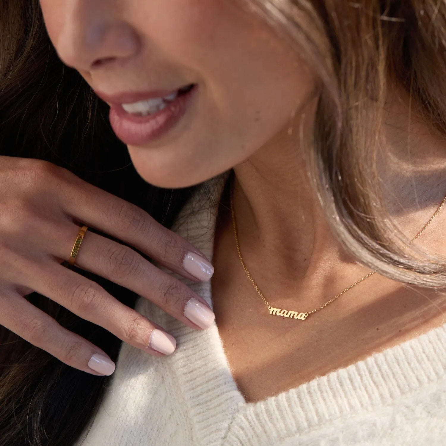 Script Mama Nameplate Necklace sold by Tiny Tags product image thumbnail 3