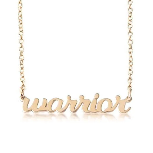Script Warrior Nameplate Necklace sold by Tiny Tags product image thumbnail 3