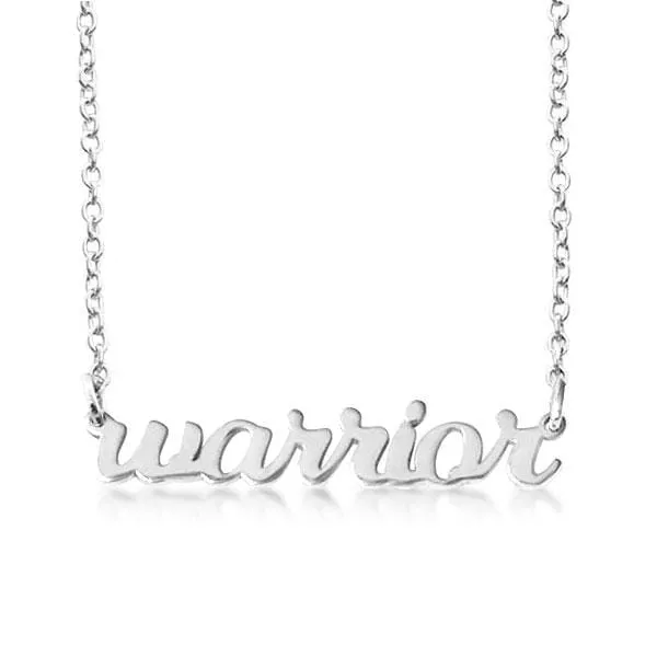 Script Warrior Nameplate Necklace sold by Tiny Tags