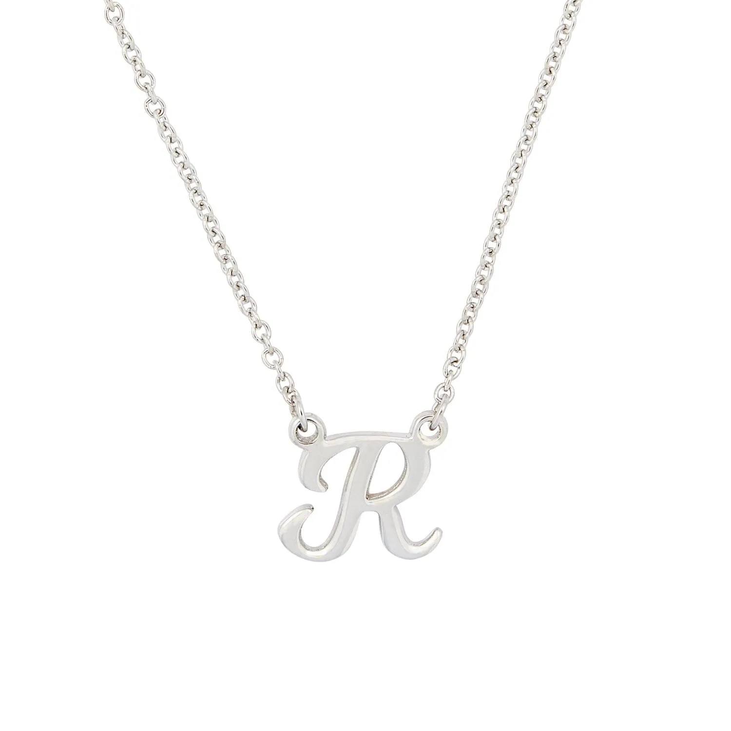 Script Initial Nameplate Necklace sold by Tiny Tags