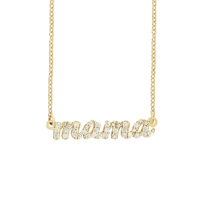 Pavé Script Mama Necklace sold by Tiny Tags