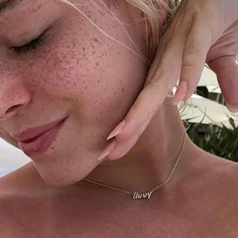 Pavé Custom Nameplate Necklace sold by Tiny Tags