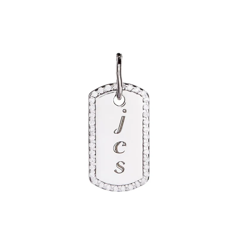 Pavé Small Dog Tag sold by Tiny Tags