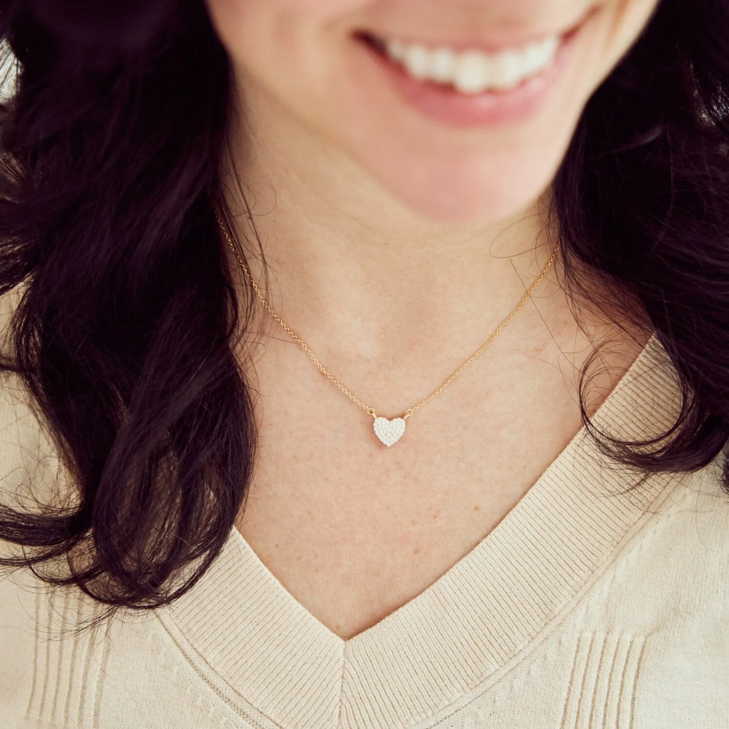 Pavé Heart Necklace sold by Tiny Tags product image thumbnail 4