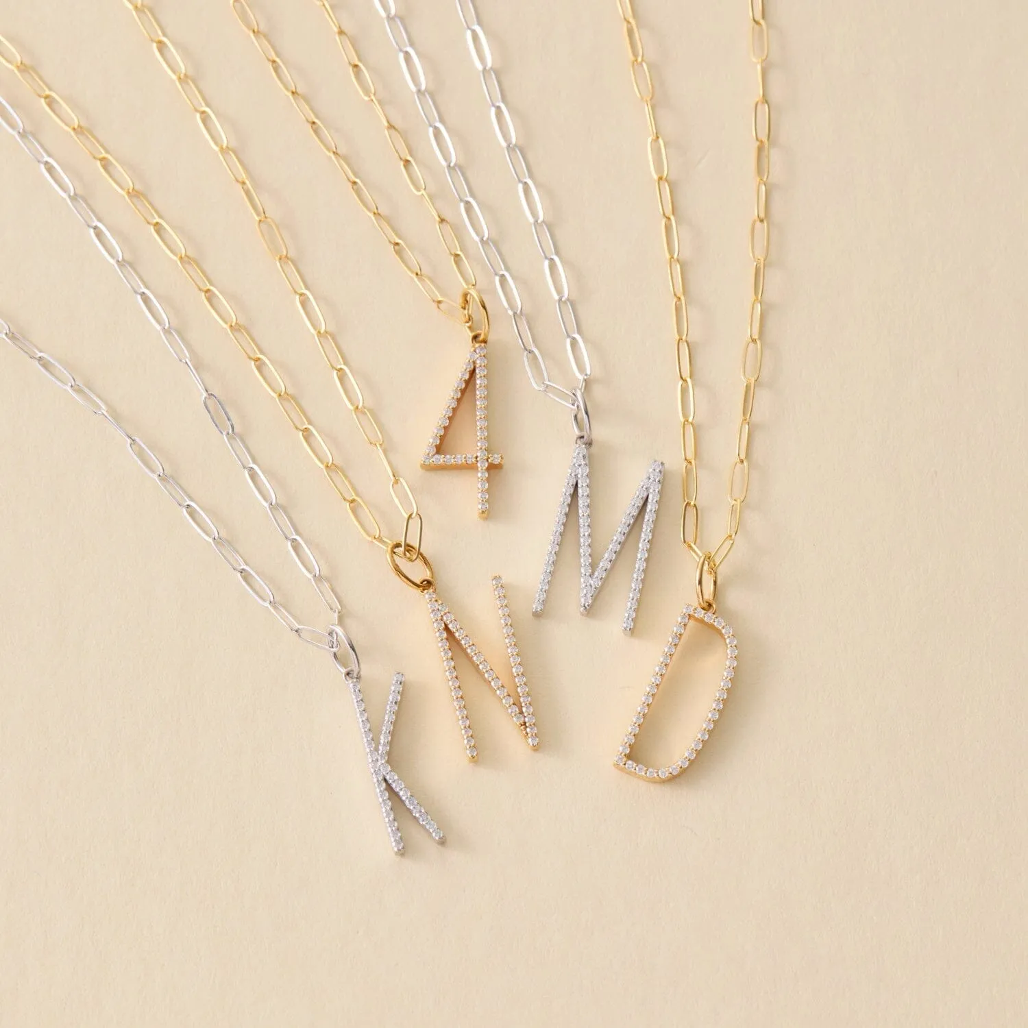 Pavé Elongated Initial Charm sold by Tiny Tags product image thumbnail 4