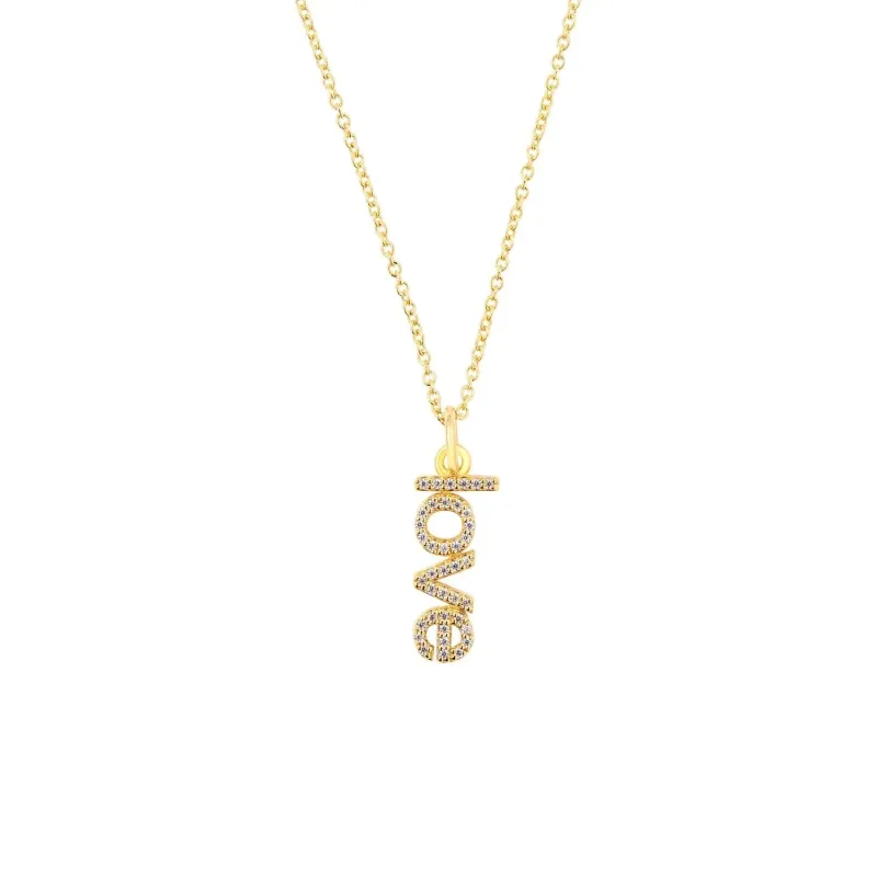 Pavé Vertical Love Necklace sold by Tiny Tags