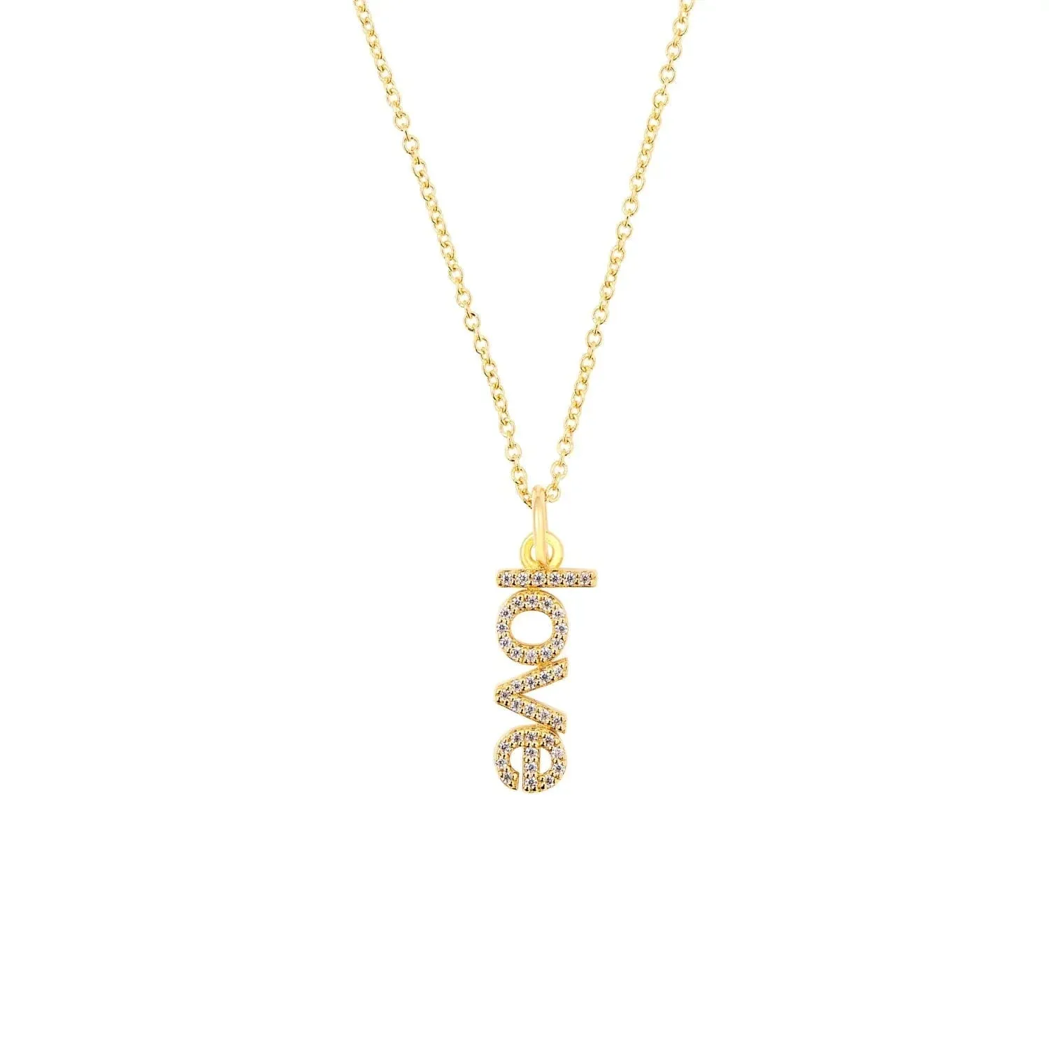 Pavé Vertical Love Necklace sold by Tiny Tags