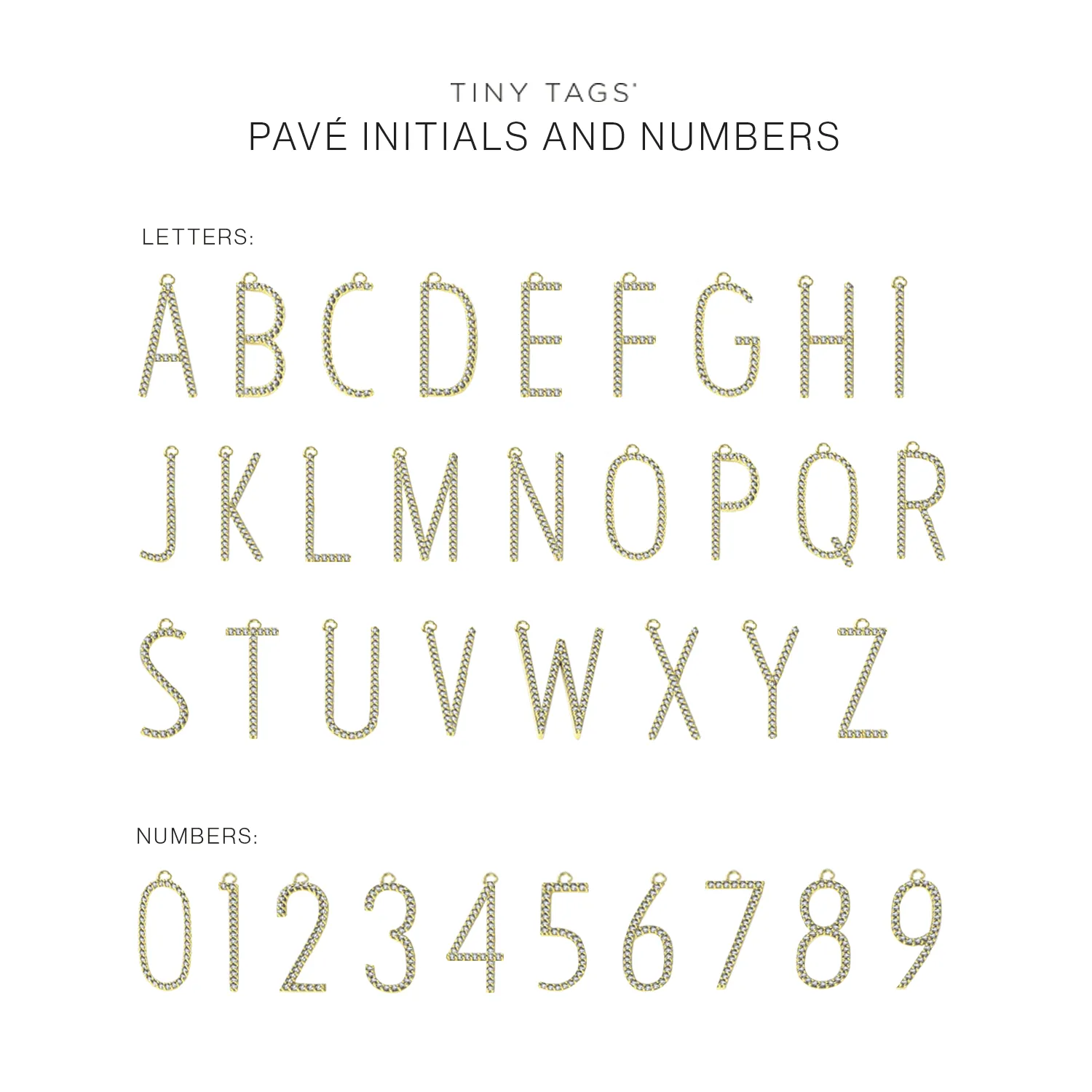 Pavé Elongated Number Necklace sold by Tiny Tags product image thumbnail 5