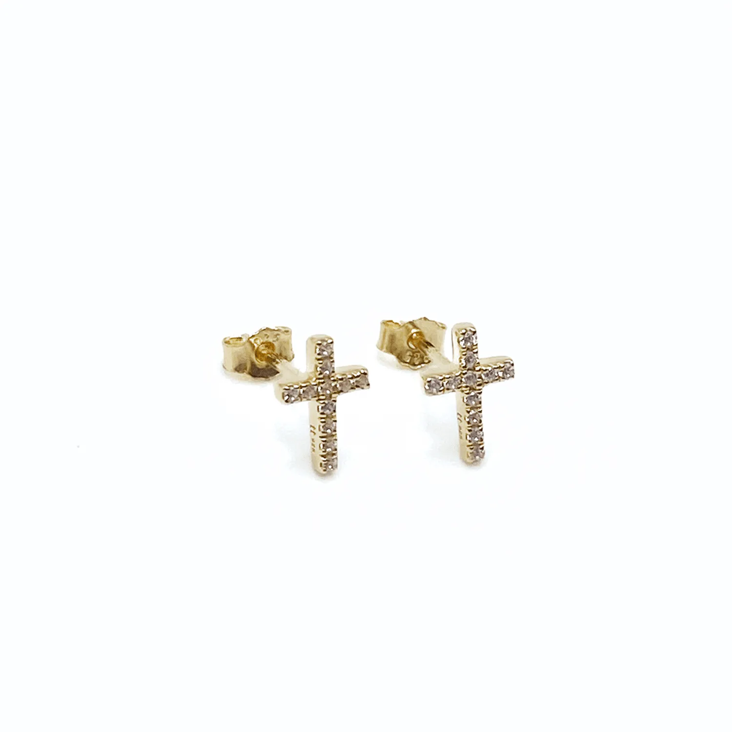 Pavé Cross Stud Earrings sold by Tiny Tags product image thumbnail 2