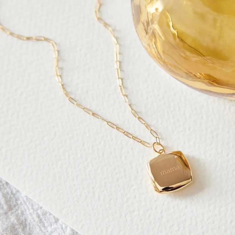 Mama Square Locket Necklace sold by Tiny Tags
