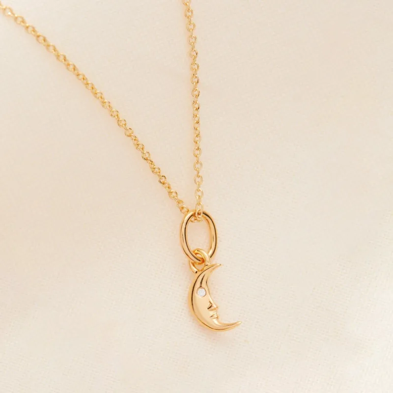 Moon Mini Charm Necklace made by Tiny Tags